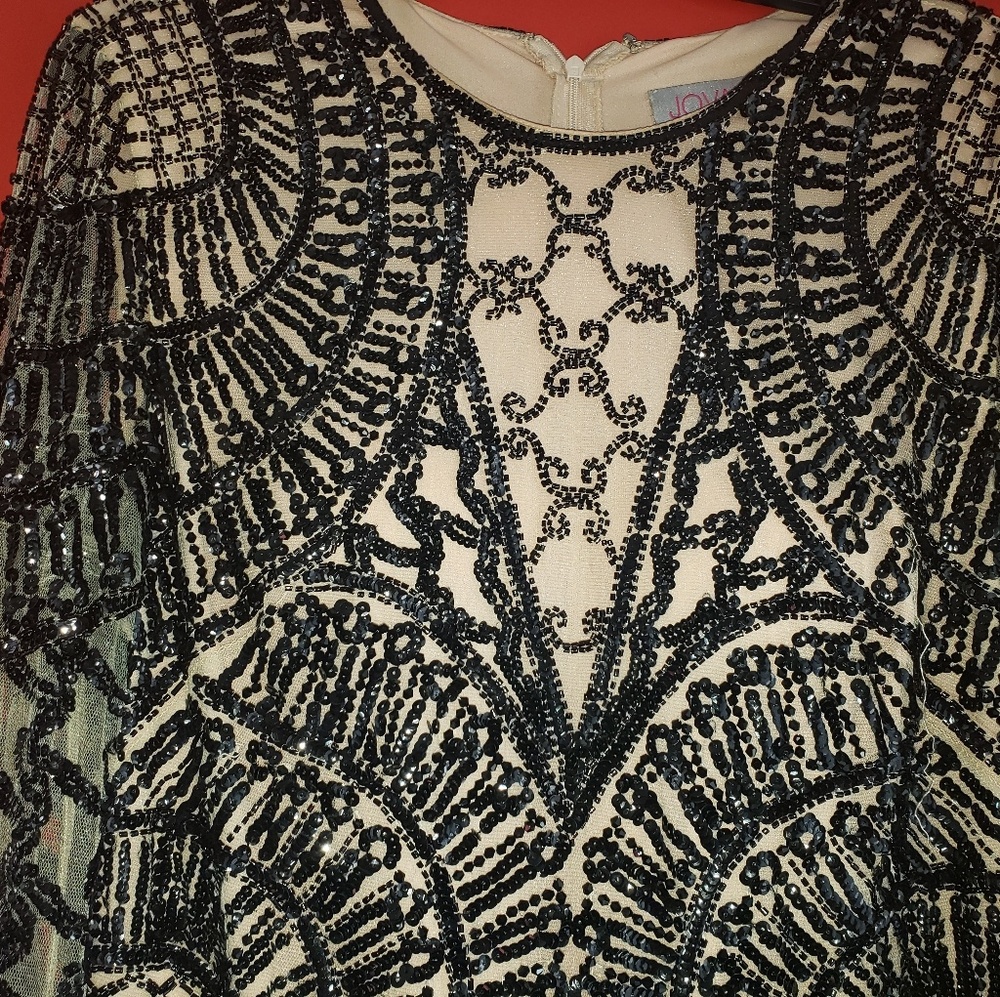 Black sequined beaded mini Dress